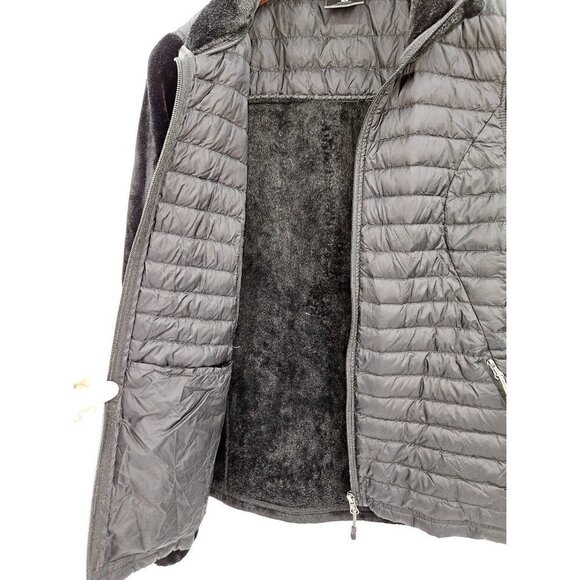 32 Degree Heat Down Puffer Jacket Sz S Black Ligtweight Full Zip Velour Pockets - Picture 3 of 11